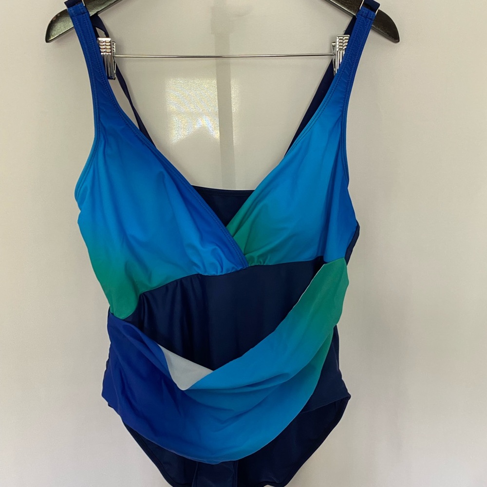 Blue green express bathing suit